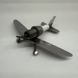 NGK Spark Plug - Silverware Handmade Metal Craft Welded Plane Airplane - Unique